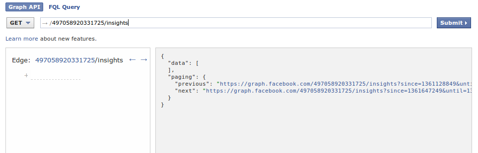 Facebook Insights Post Empty Data