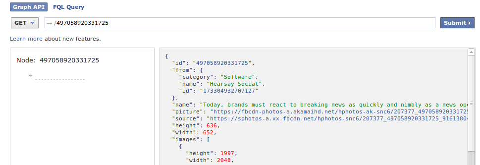 Facebook Insights Post Metadata