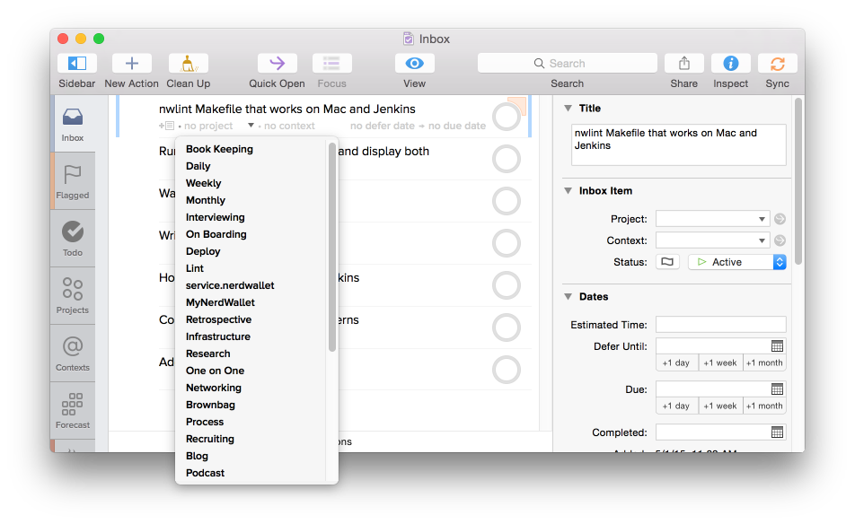 omnifocus pro inbox