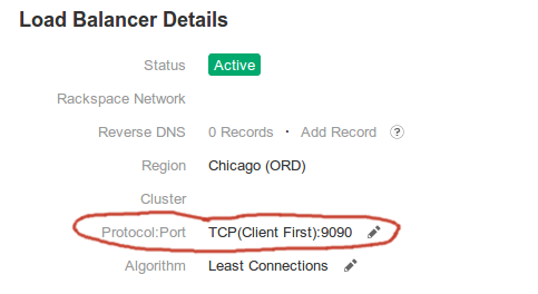 Rackspace Load Balancer TCP Client First