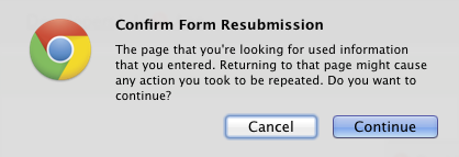 Chrome resubmit form dialog