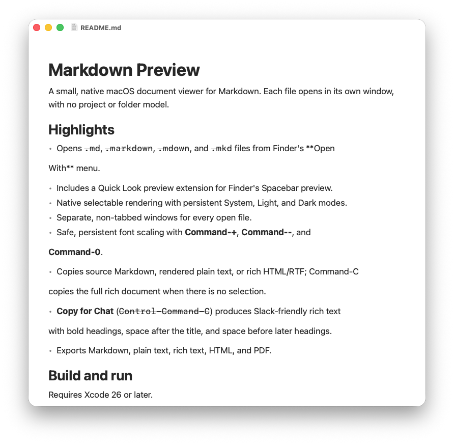 Markdown Preview displaying a rendered README